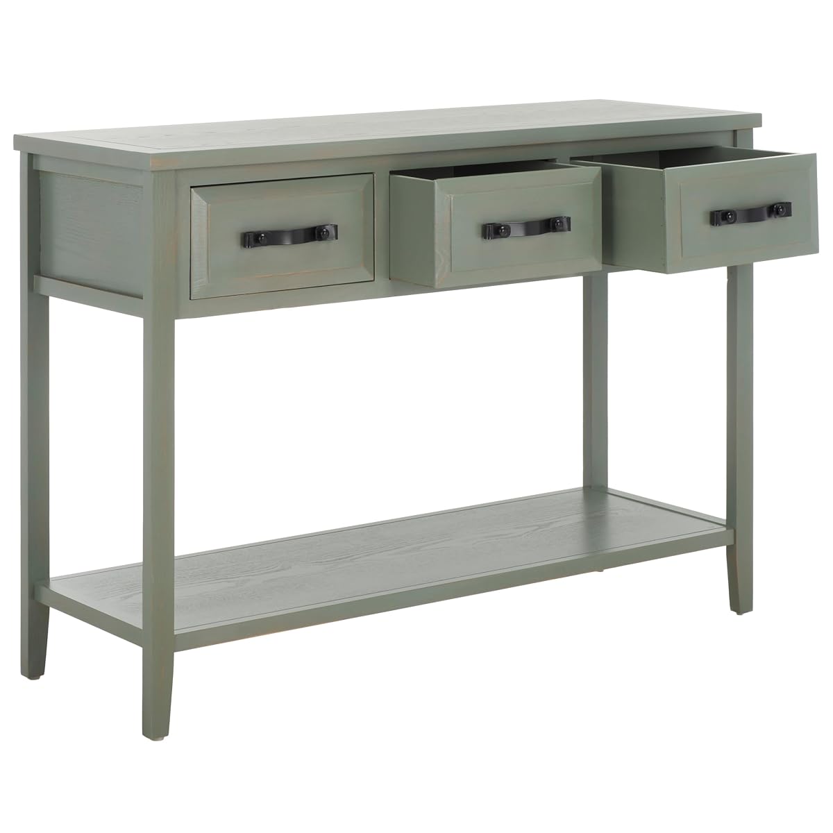 Safavieh Home Collection Aiden Ash Grey 3-Drawer Bottom Shelf Console Table