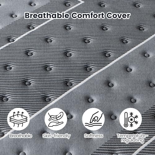 Queen Mattress 12 Inch Hybrid Mattress, Pocket Coils Memory Foam, view 5