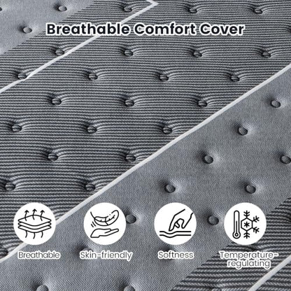 Queen Mattress 12 Inch Hybrid Mattress, Pocket Coils Memory Foam, view 5