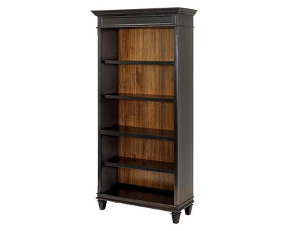 Hartford Wood Bookcase in Two Tone Distressed Black