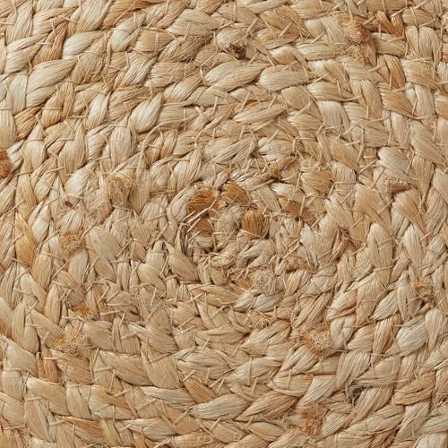 Hand-Braided Jute Pouf Ottoman Footrest, 19" W x 19" D x 10-1/2" H, Round, view 8
