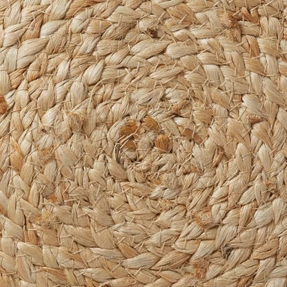 Hand-Braided Jute Pouf Ottoman Footrest, 19" W x 19" D x 10-1/2" H, Round, view 8