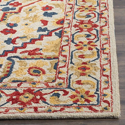 SAFAVIEH Aspen Collection Accent Rug - 3' x 5', Ivory & Multi, Handmade Boho Medallion Wool, Ideal for High Traffic Areas in Entryway, Living Room, Bedroom (APN705A)