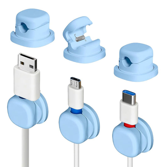 Rotatable Cord Holder for Nightstand, 2026 New 360°Rotating Magnetic Cable Clips