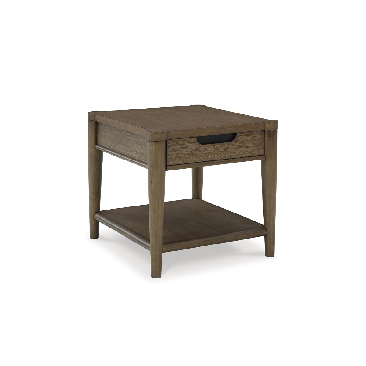 Signature Design by Ashley Roanhowe Contemporary 1-Drawer End Table with Open Lower Shelf, Light Brown
