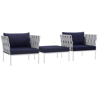 Harmony Outdoor Patio Sectional Sofa Furniture Set | All-Weather Waterproof | Machine Washable Cushions | Tempered Glass Top Tables