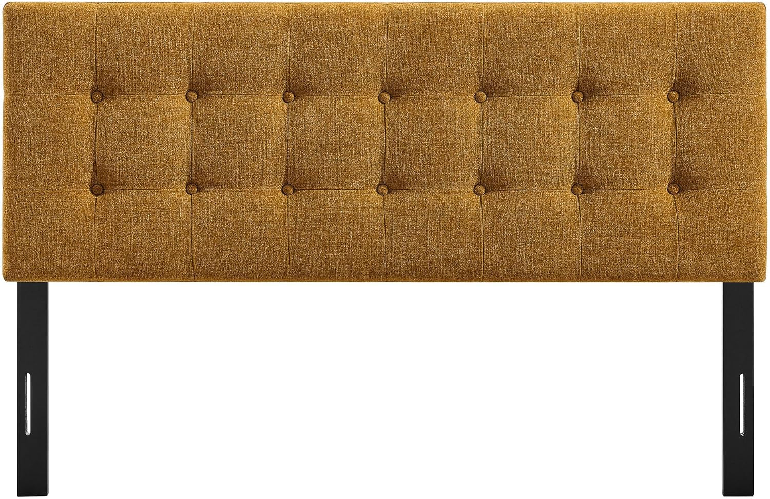 Emily King Size Fabric Headboard in Copper - Linen-Like Upholstery with Button Tufting and 7 Adjustable Height Positions