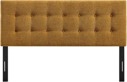 Emily King Size Fabric Headboard in Copper - Linen-Like Upholstery with Button Tufting and 7 Adjustable Height Positions
