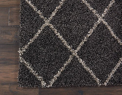 Home Brisbane Charcoal 2'2" x 7'6" Area Rug - Easy Clean, Non Shedding, Bed Room, Living Room, Dining Room, Kitchen (8' Runner)
