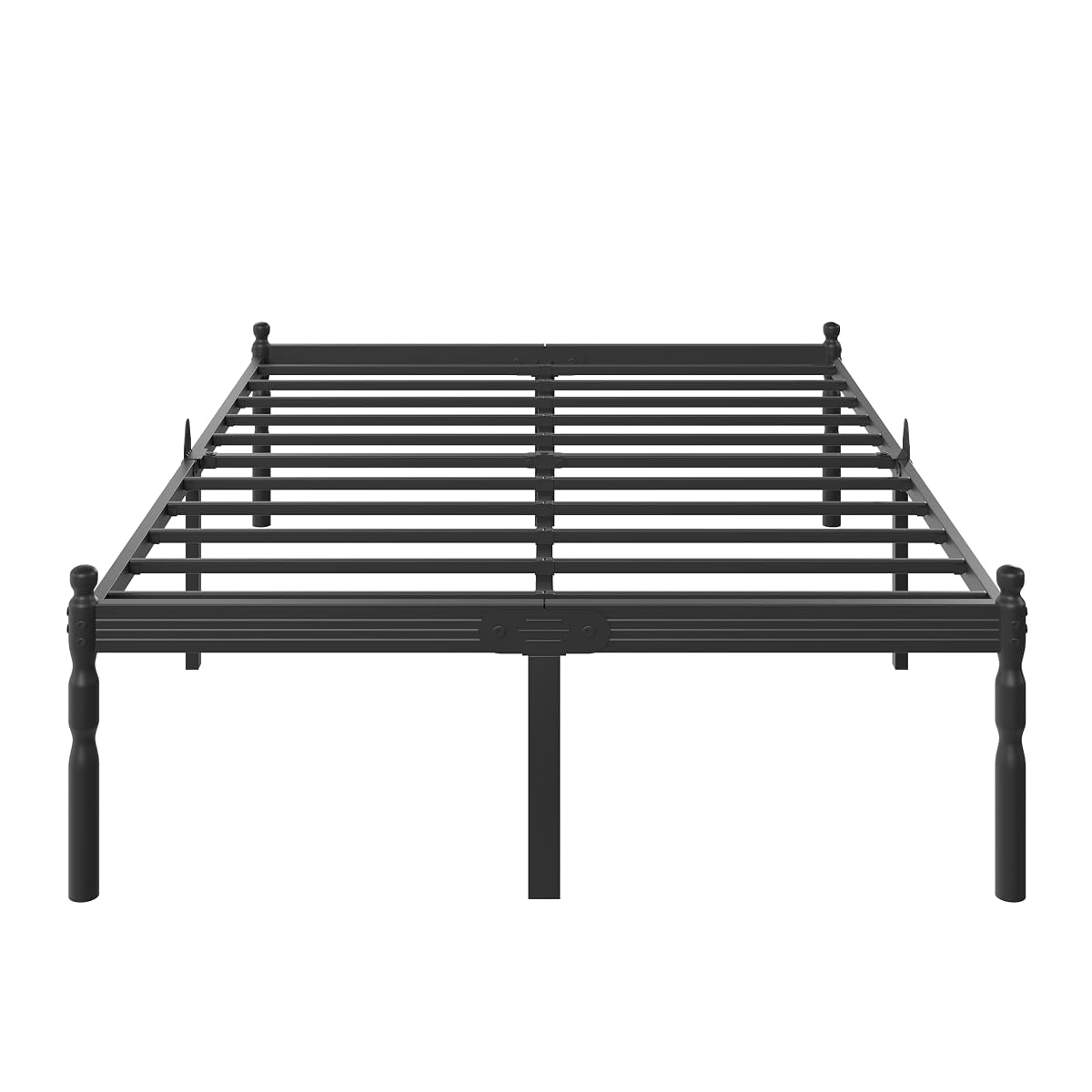 Heavy Duty Queen Size Bed Frame, 18" Black Metal with Storage