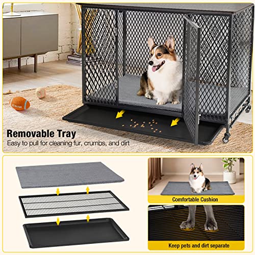 Dog Crate Furniture Movable Side End Table Indoor Dog Kennel for Small Medium, view 5