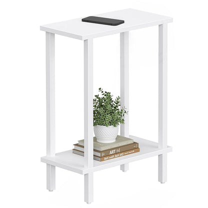Small Side Table, Narrow End Table, Skinny Sofa Table, Slim Nightstand, Couch Table, Living Room, Bed Room, White TB01BW062