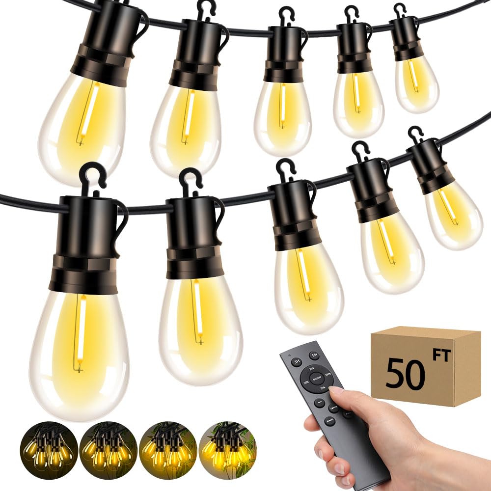 Outdoor Patio String Lights: S14 Shatterproof Bulb Outside Waterproof Light