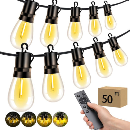Outdoor Patio String Lights: S14 Shatterproof Bulb Outside Waterproof Light
