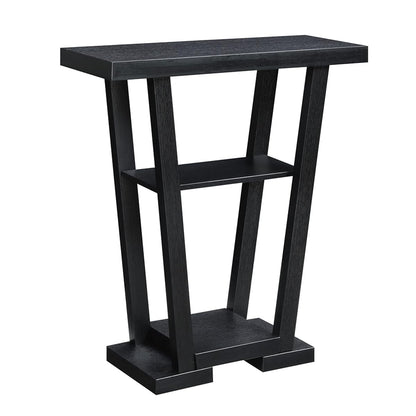 Newport V Console Table 31.5" - Modern Sofa Table with Storage Shelves, Narrow Entryway Hall Table for Living Room, Display Accent Table, Black