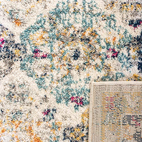 SAFAVIEH Madison Collection Area Rug, 6'7" x 9'2", Cream & Multi, view 7