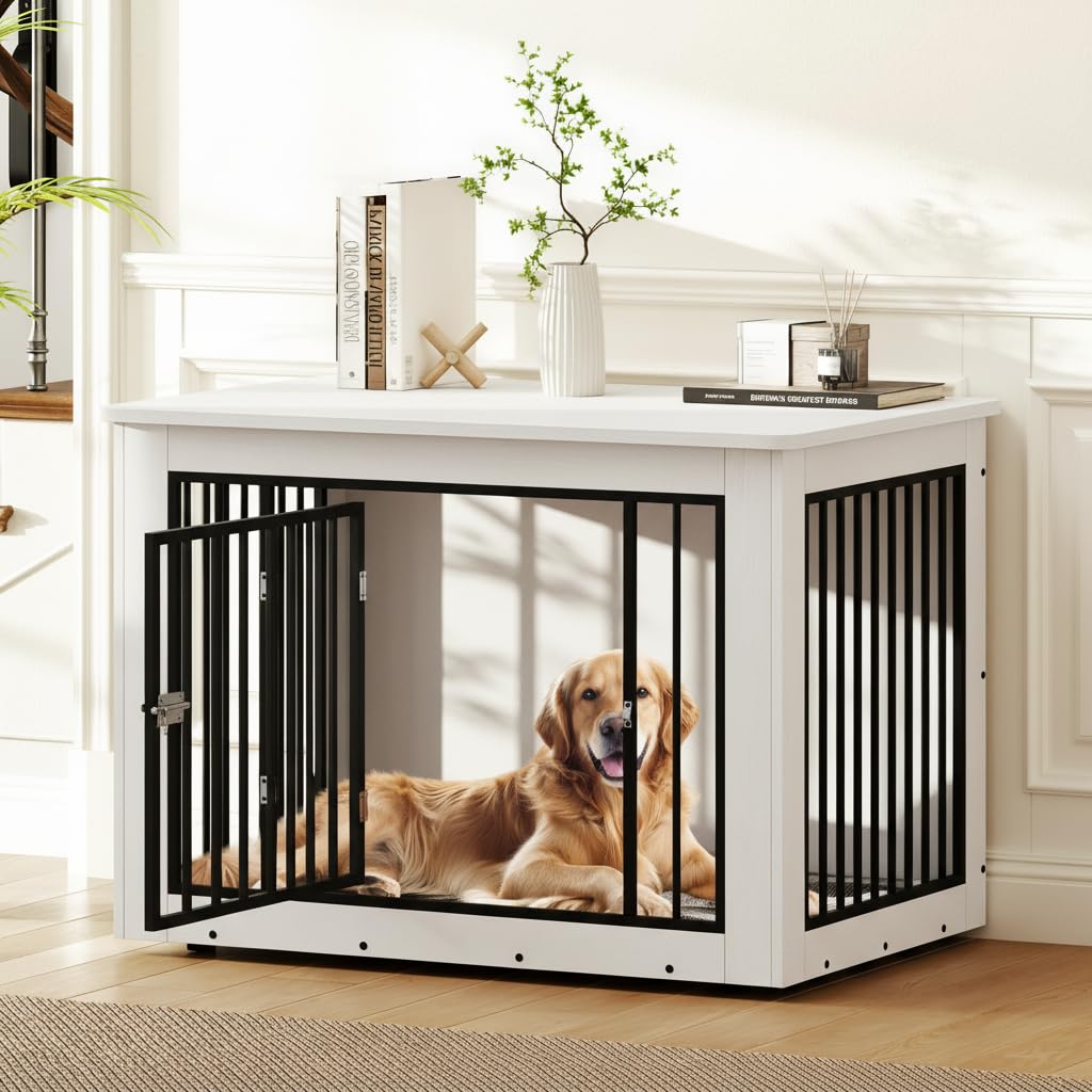 38 Inch Dog Crate Furniture Chew-Resistant for Dogs