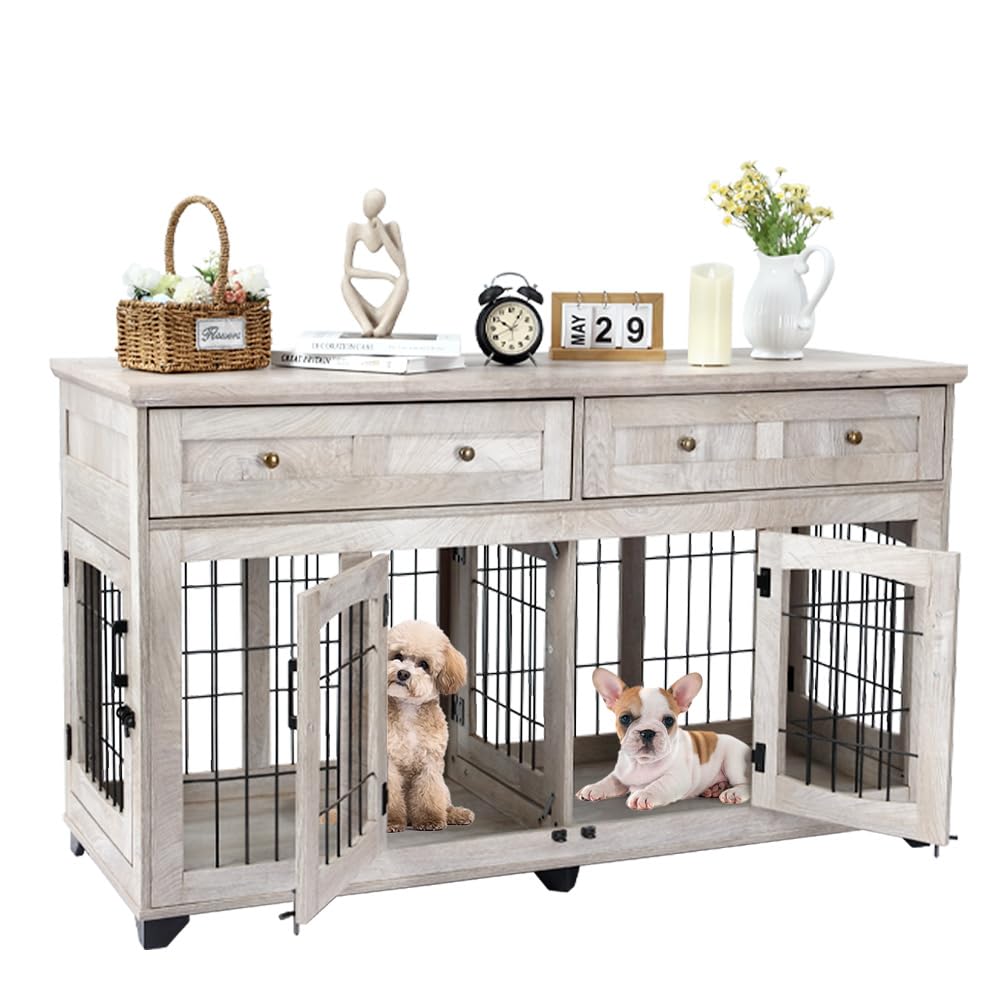 Dog Crate Furniture with Drawer