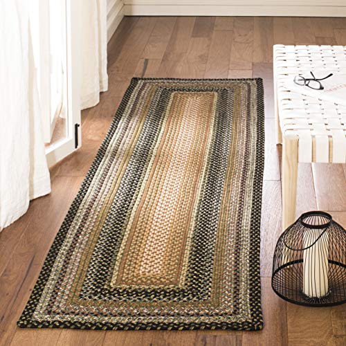 SAFAVIEH Braided Indoor/Outdoor Washable Accent Rug 2'6"x5', Multi BRD308A | 1/4" Pile, Machine Washable, Easy Care, Polypropylene Fibers, Handwoven, Hallway, Kitchen, Entryway, Mudroom