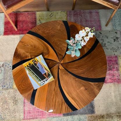 Large Indoor Elegant Design with Wooden Accents Coffee Table Epoxy Dining Table Living Room Table Coastal Table Top Side/End Table Home Décor Patio Table (Without Stand, 36 x 36 Inches)