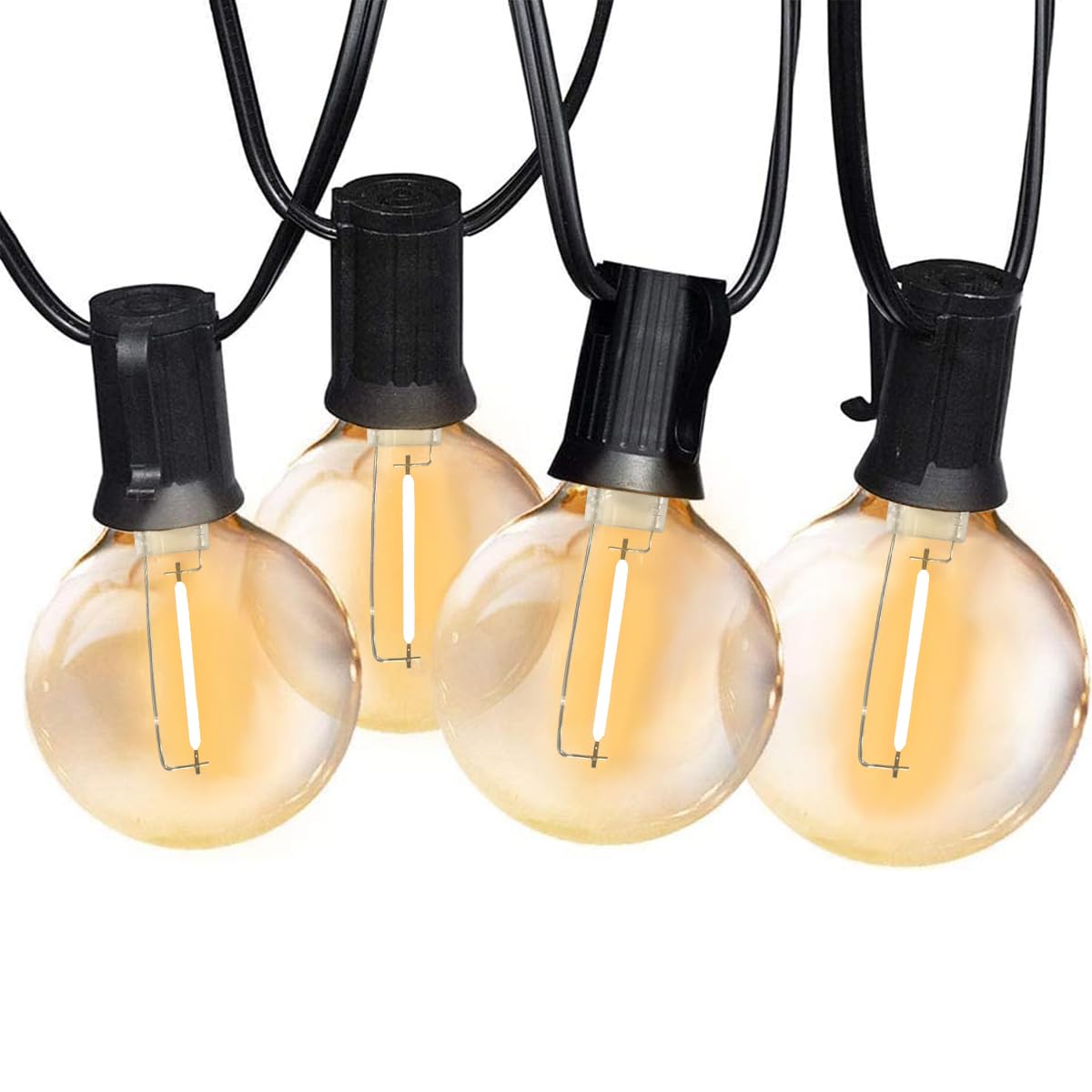Outdoor String Lights, 97FT Patio Lights with 49 G40 Shatterproof LED Bulbs(1 Spare), Waterproof Lights String for Outside Backyard, Porch, Bistro, Party, Camping, Garden Gathering