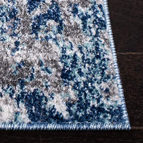 SAFAVIEH Aston Collection Area Rug - 5'3" x 7'7", Navy & Grey, Modern Abstract Design, Non-Shedding & Easy Care, Ideal for High Traffic Areas in Living Room, Bedroom (ASN710N)