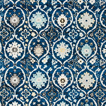 SAFAVIEH Evoke Collection Area Rug - 5'3" x 7'6", Royal & Ivory, Shabby Chic Oriental Design, Non-Shedding & Easy Care, Ideal for High Traffic Areas in Living Room, Bedroom (EVK210A)
