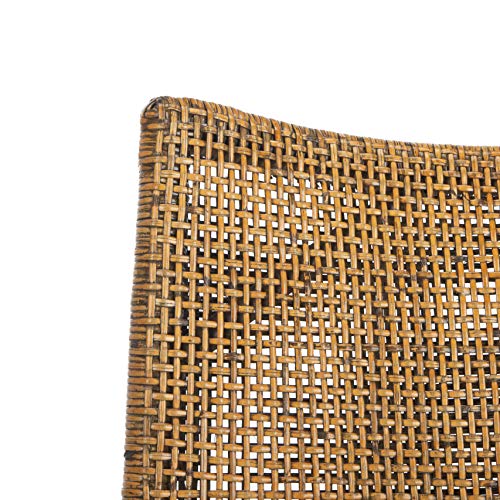 SAFAVIEH Furniture - Gianni Rattan Arm Chair - Brown & Black - Solid Wood - Coastal Open-Arm Design - Ideal for Living Room, Sunroom, Bedroom, 19.8" Seat Height (SEA4011A)
