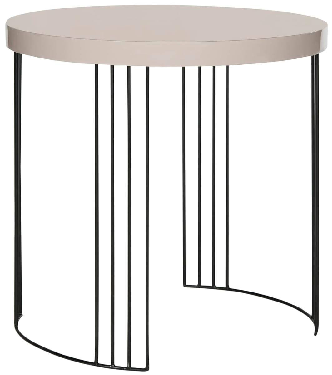 Safavieh Home Collection Kelly Mid-Century Modern Taupe and Black Side Table