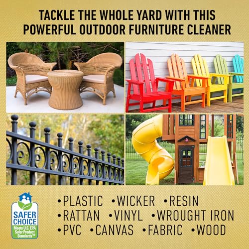Brands Outdoor Furniture Cleaner, 26 oz. Spray Bottle, Cleans Outdoor Surfaces, Remove Dirt and Grime from Fabric, Wood, Wicker, PVC, Plastic and More