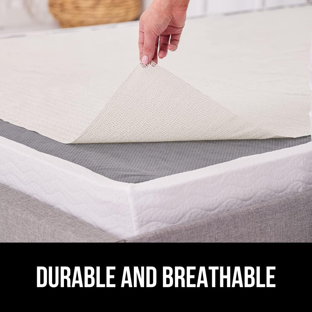 Non Slip Mattress Gripper, Prevents Mattresses from Sliding and Holds Bed in Place, Pad Grips Beds, Sofa, Couch, Chair Cushions and Helps Keep Topper from Slipping, Easy Trim Pads, Queen
