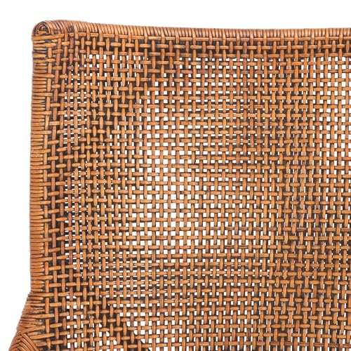SAFAVIEH Furniture - Donatella Chair - Honey & White - Rattan - Coastal Woven Design - Ideal for Living Room, Sunroom, Bedroom, 15.75" Seat Height (SEA4012D)