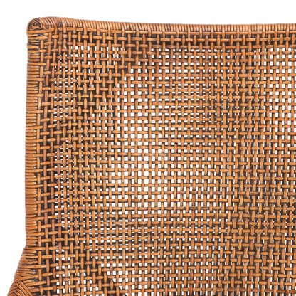 SAFAVIEH Furniture - Donatella Chair - Honey & White - Rattan - Coastal Woven Design - Ideal for Living Room, Sunroom, Bedroom, 15.75" Seat Height (SEA4012D)