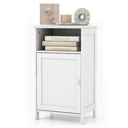 Small Bathroom Storage, Bathroom Floor Cabinet Freestanding with Doors & 3-Position Adjustable Shelves, Wood Small Cabinet for Living Room, Laundry Room, Apartment