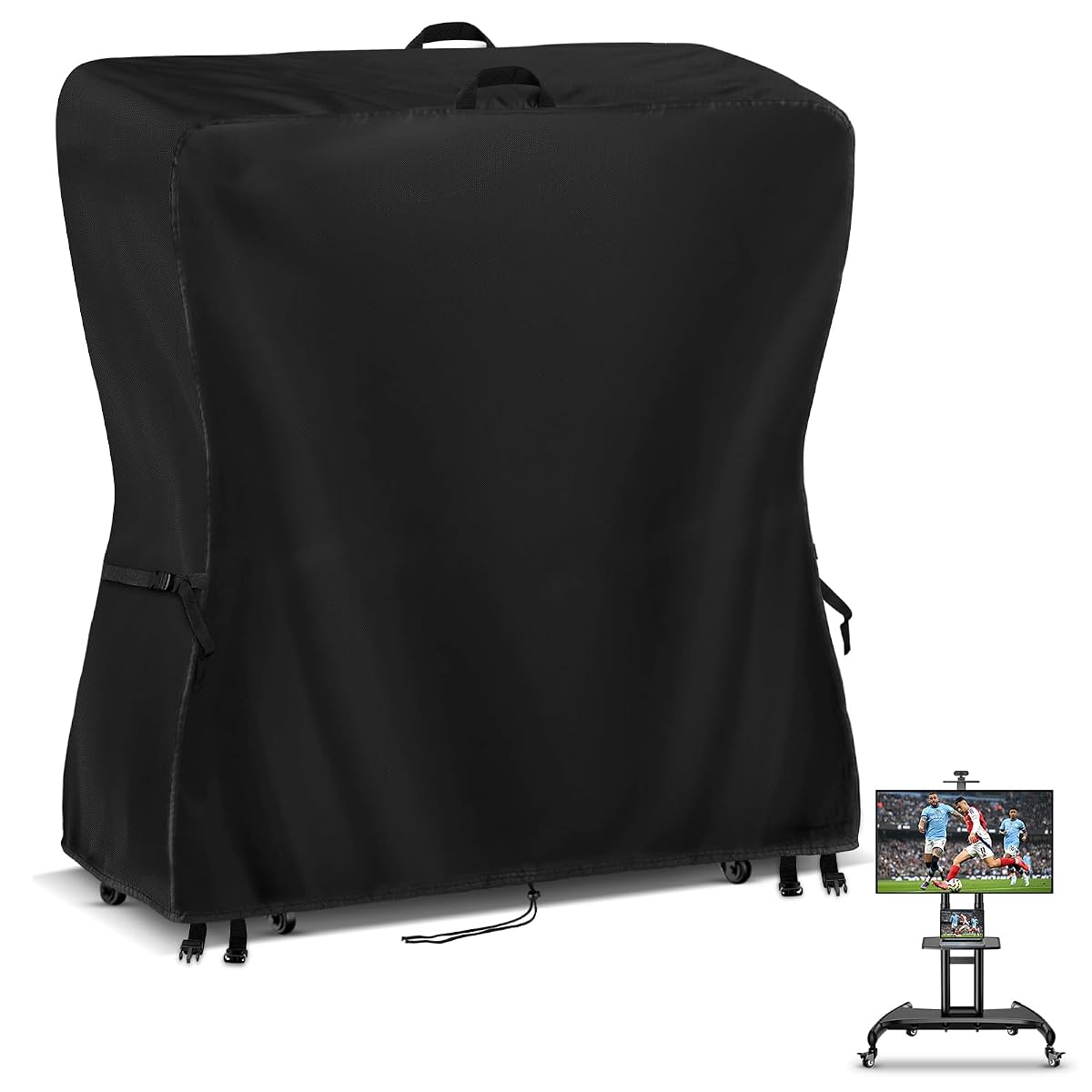 Outdoor TV Cover 50 Inch Weatherproof Outdoor TV Stand Covers | Heavy Duty TV Screen Protector Covers Waterproof for Rolling Mobile TV Stand Cart- 50"L x 17"W x 55"H(Cover Only)