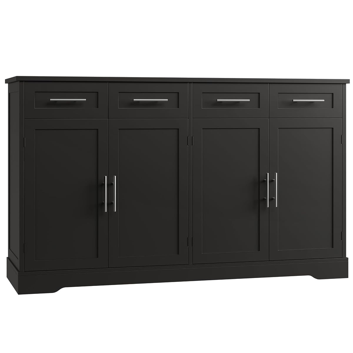 60" W Sideboard Buffet Cabinet with Storage, Kitchen Cabinet, Black