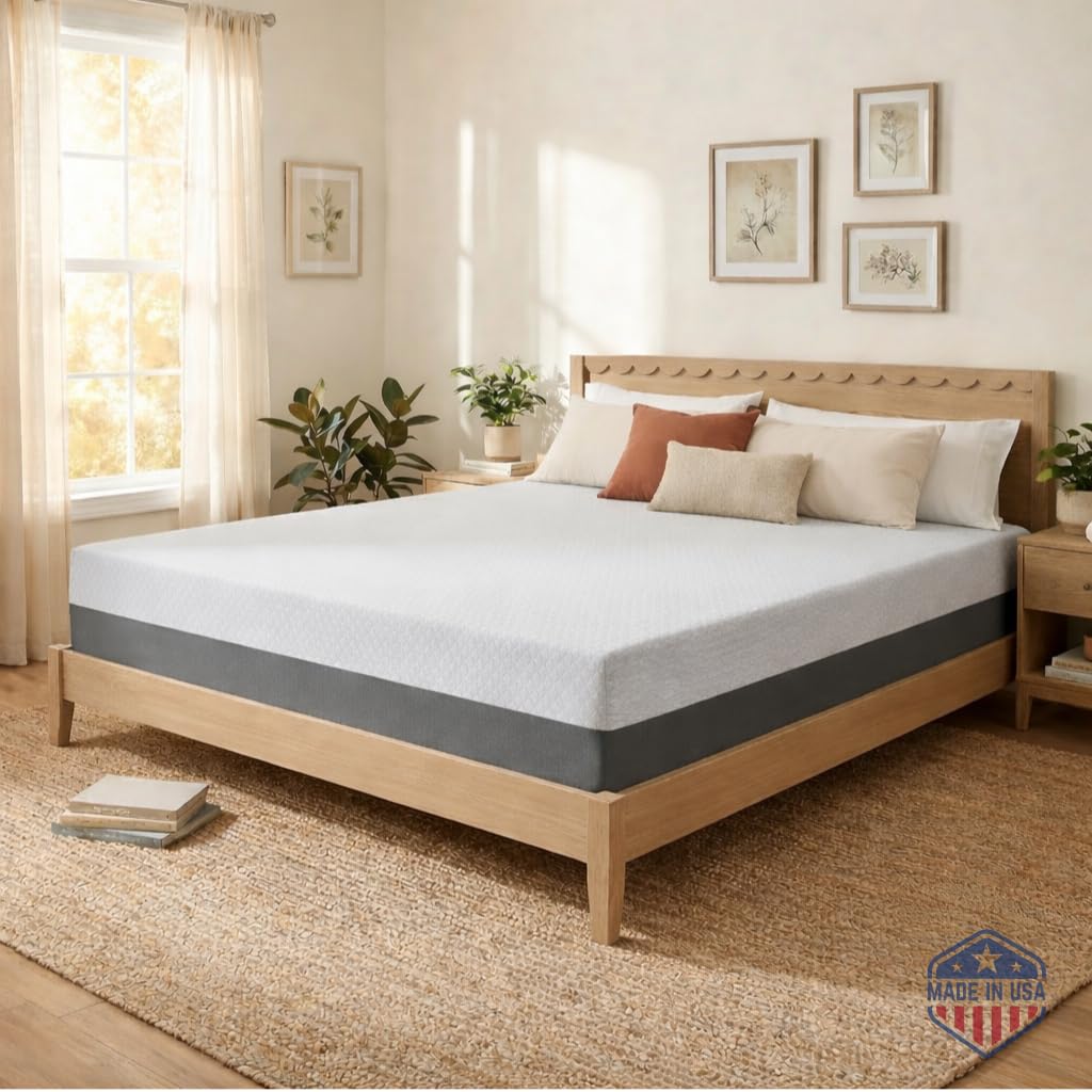 King Mattress 8 Inch, Cooling Gel Memory Foam Mattress in a Box, Firm Feel