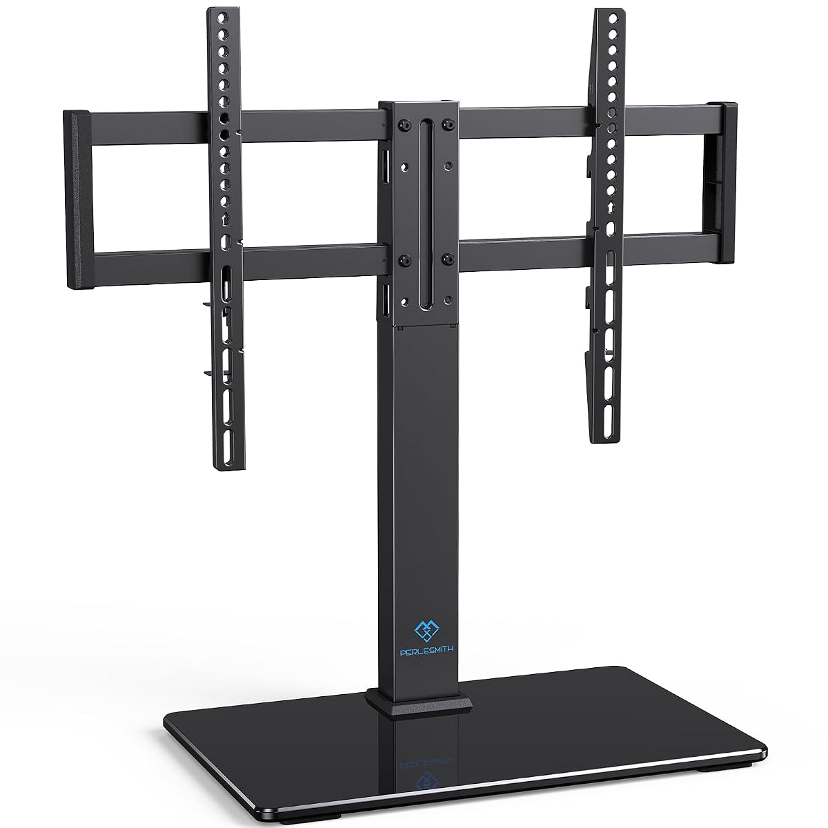 Universal Swivel TV Stand for 32-75 inch TVs, Table Top TV Stand Base up to 99 lbs, 4 Height Adjustable Universal TV Legs with Tempered Glass Base, Max VESA 600x400mm, PSTVS02-N1