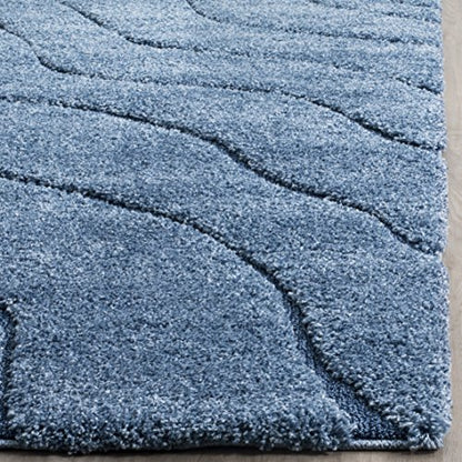 SAFAVIEH Area Rug 8x10 - Florida Shag Collection - Large - Light Blue & Blue, Non-Shedding & Easy Cleaning, Plush Thick Pile, Ideal for Living Room, Bedroom, Dining Space (SG472-6065)