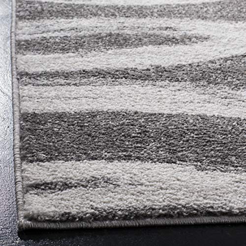 SAFAVIEH Adirondack Collection Runner Rug - 2'6" x 8', Charcoal & Ivory, Modern Wave Design, Non-Shedding & Easy to Clean, Ideal for Hallway, Foyer, Entryway, Kitchen, Bedroom (ADR125R)