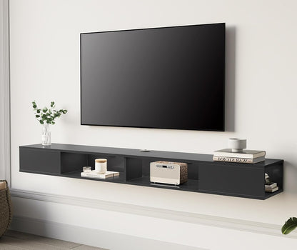 70 inch Floating Entertainment Center, Black