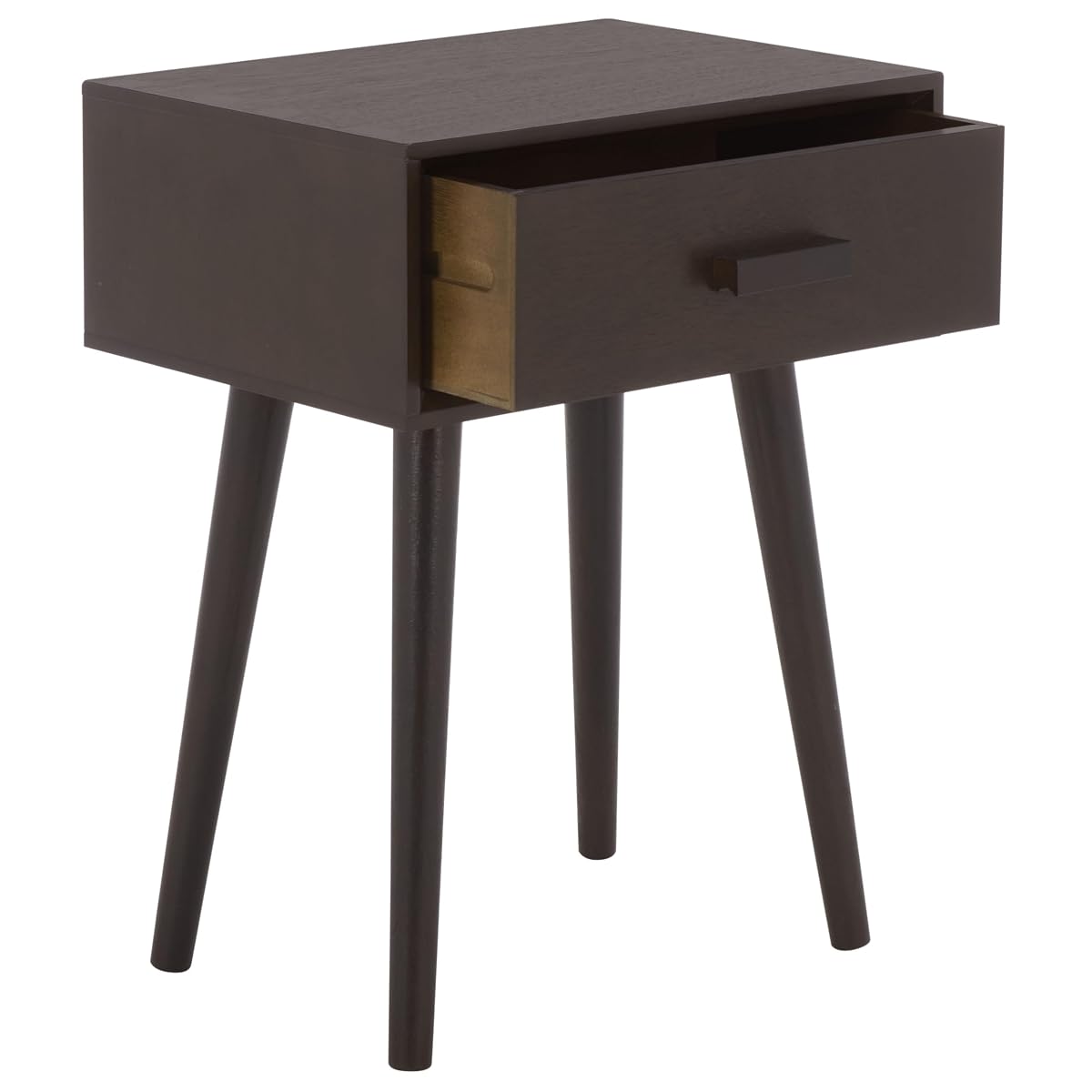 SAFAVIEH Home Collection - Lyle Dark Chocolate Accent Table, 1 Drawer, Mid-Century Modern Design (ACC5702F)