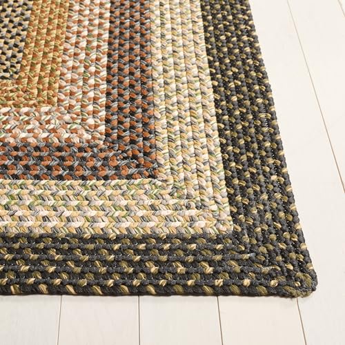 SAFAVIEH Braided Indoor/Outdoor Washable Accent Rug 2'6"x5', Multi BRD308A | 1/4" Pile, Machine Washable, Easy Care, Polypropylene Fibers, Handwoven, Hallway, Kitchen, Entryway, Mudroom