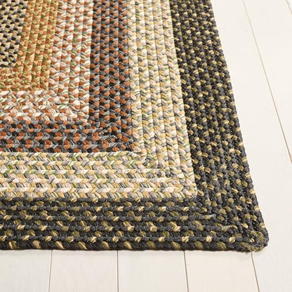 SAFAVIEH Braided Indoor/Outdoor Washable Accent Rug 2'6"x5', Multi BRD308A | 1/4" Pile, Machine Washable, Easy Care, Polypropylene Fibers, Handwoven, Hallway, Kitchen, Entryway, Mudroom