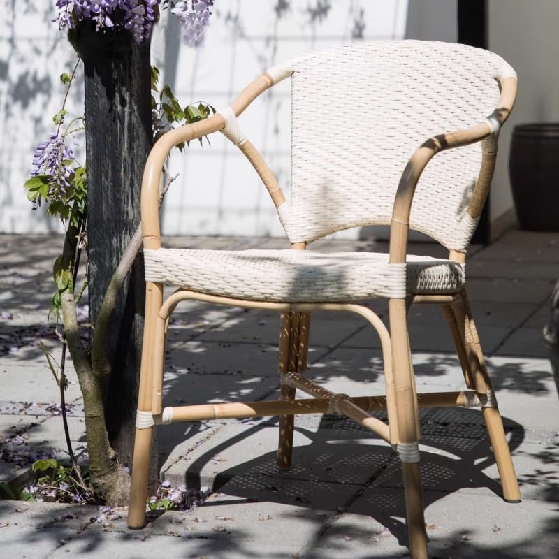 SONGCHAO Meeting Handmade Plant Wicker Dining Chair Cafe Semi Outdoor Furniture French Hotel Restaurant Wabi-Sabi Style Armrest Bedroom Chair