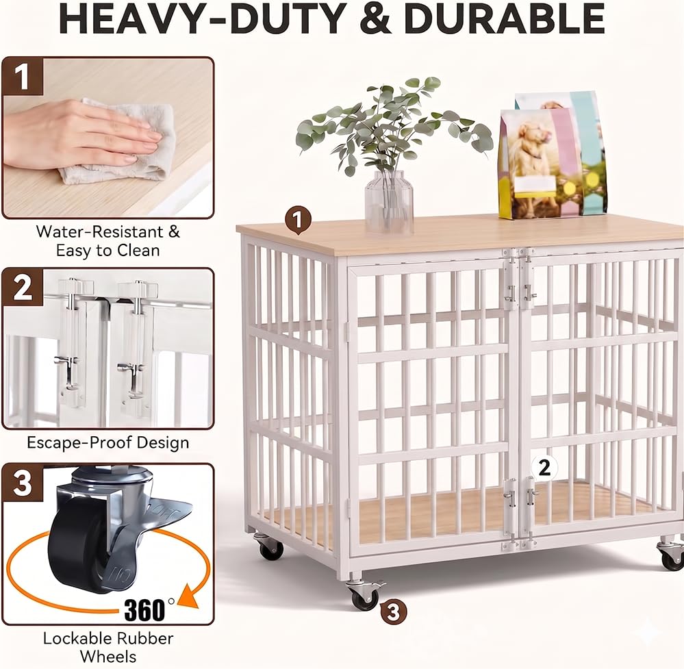 KOKOTANGS 48" Dog Crate Furniture, Heavy Duty Dog Kennel Indoor for Large Dogs, view 6