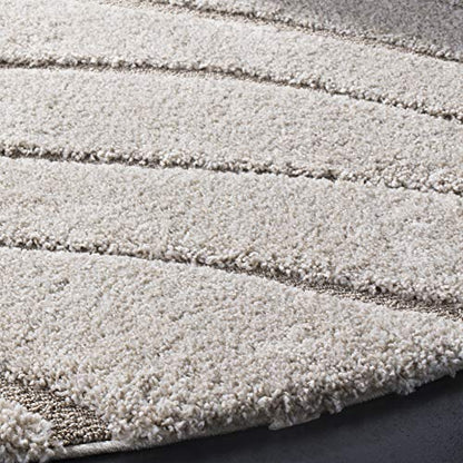 SAFAVIEH Florida Shag Collection Area Rug - 8'6" x 12', Cream & Beige, Non-Shedding & Easy Care, 1.2-inch Thick Ideal for High Traffic Areas in Living Room, Bedroom (SG472-1113)