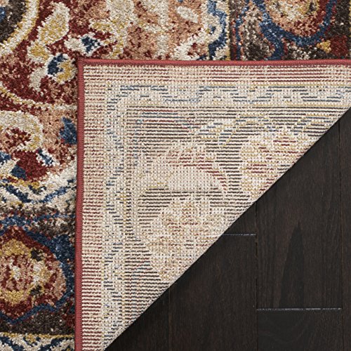 SAFAVIEH Bijar Collection Area Rug - 5'3" x 7'6", Brown & Rust, Traditional Oriental Distressed Design, Non-Shedding & Easy Care, Ideal for High Traffic Areas in Living Room, Bedroom (BIJ648D)