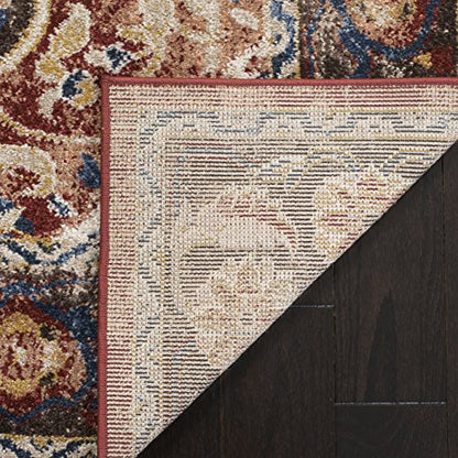 SAFAVIEH Bijar Collection Area Rug - 5'3" x 7'6", Brown & Rust, Traditional Oriental Distressed Design, Non-Shedding & Easy Care, Ideal for High Traffic Areas in Living Room, Bedroom (BIJ648D)
