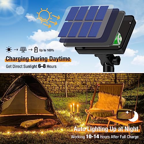 4 Pack Solar String Lights Outdoor - Total 132FT 320LED Solar Fairy Lights Outside Waterproof 8 Modes, Copper Wire Solar Powered Twinkle Light for Garden Tree Christmas Wedding Party,Warm White